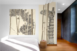 chambre rêve de bambous et botte bambou papier peint Charlotte Massip